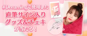 TWICE -GO! GO! Fightin’-年末年始キャンペーン開催!メンバー直筆サイン入りのチェキ&クッションが当たる!
