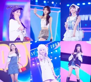 The group IVE (IVE: Ahn Yu-jin, Autumn, Ray, Jang Won-young, Liz, and Lee Seo) completed their first..