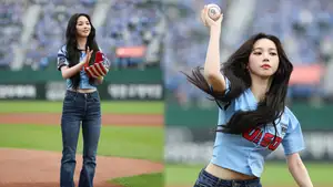 aespaカリナ プロ野球の始球式に登場(6月10日)