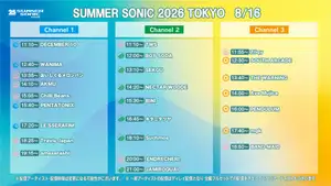 サマソニ最終日!きょう8月16日の配信タイムテーブルをチェック JAMIROQUAI、LE SSERAFIM、Travis Japan、Suchmosら登場